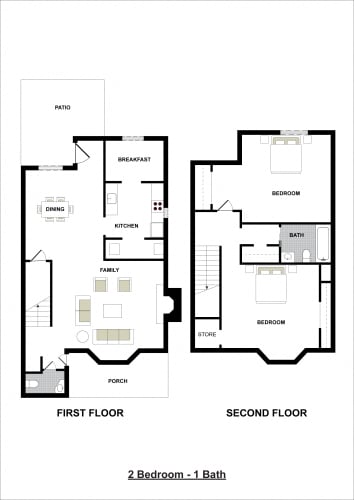 Floor Plan  2 Bedroom Town home 1192 Square Feet