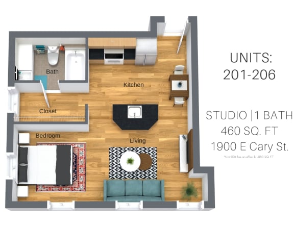 Floor Plan  Studio: Canal Walk 1
