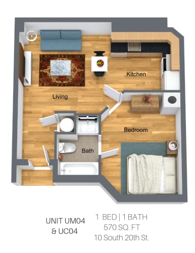 Floor Plan  Studio UC & UM: Canal Walk 3