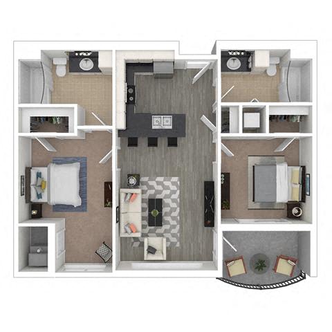 Floor Plan  Hillsbury Floor Plan at Studio One Apartments, Detroit, MI, 48201