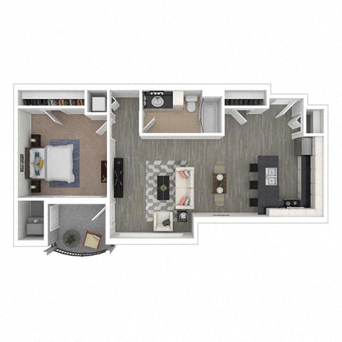 Floor Plan  Midtown Floor Plan at Studio One Apartments, Detroit, Michigan