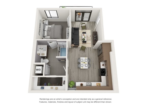 Floor Plan  4th and J San Diego, CA A6 Floor Plan 666 SF