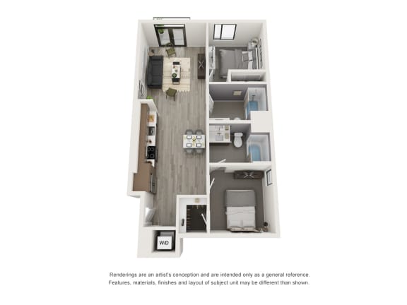 Floor Plan  4th and J San Diego, Ca B1 Floor Plan 954 SF