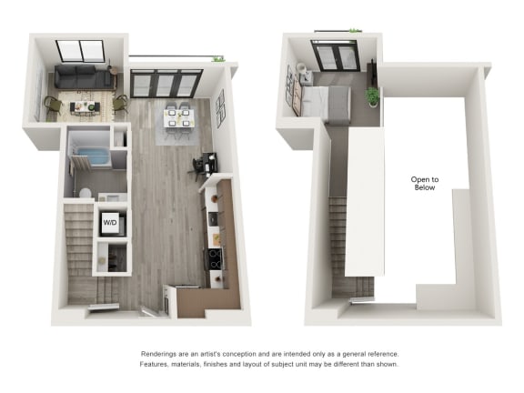 Floor Plan  4th and J San Diego, CA S9 Combined Floor Plan 845 SF
