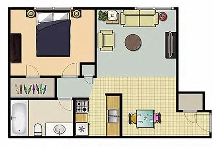 Floor Plan  ONE BEDROOM - ONE BATHROOM