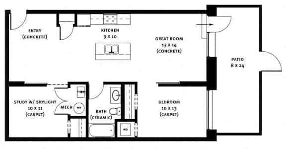 Floor Plan  310 Floor Plan at Market Square Place, Pittsburgh, PA