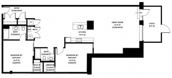 Floor Plan  312 Floor Plan at Market Square Place, Pittsburgh, Pennsylvania
