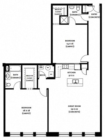 Floor Plan  318 Floor Plan at Market Square Place, Pennsylvania, 15222