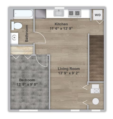 Floor Plan  One Bedroom - Second Floor