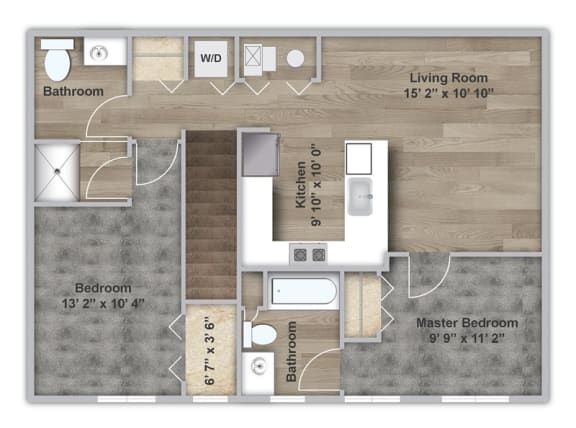 Floor Plan  Two Bedroom - Second Floor