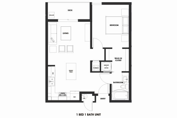 Floor Plan  1BR/1BA 39% AMI Millcreek Station