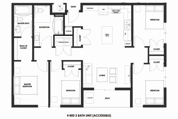 Floor Plan  4BR/2BA Market ADA Millcreek Station