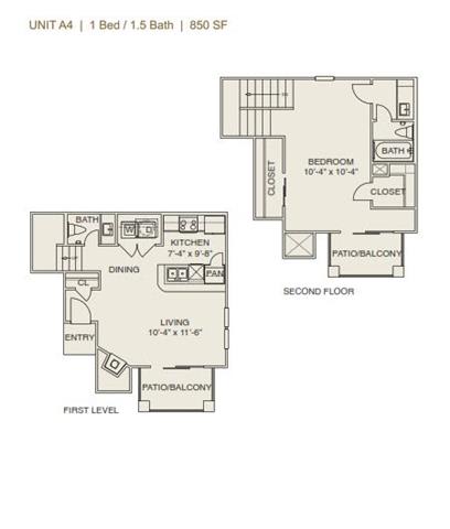 Floor Plan  A41 Floor Plan at Delray Apartments, Texas, 77077