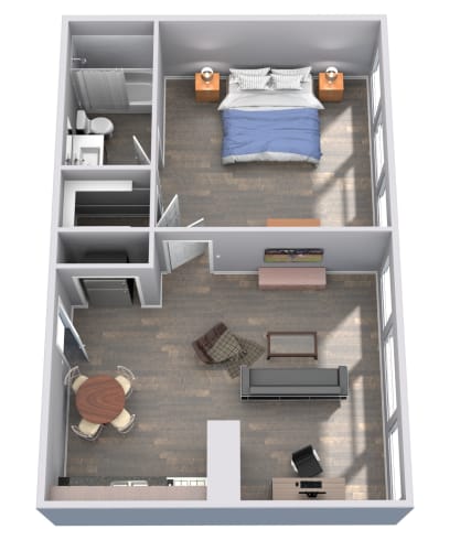 Floor Plan  1 Bedroom, 1 Bathroom