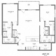 Floor Plan  2 Bedroom, 2 Bathroom D3