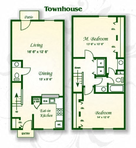 Floor Plan  The Kitty Hawk Townhouse EIK