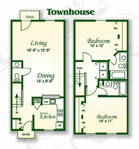 Floor Plan  The Dogwood Townhouse EIK