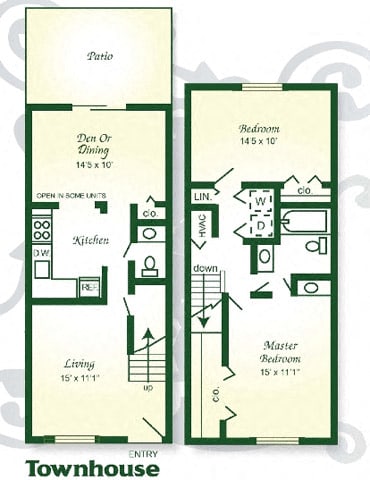 Floor Plan  Two Bedroom Townhome