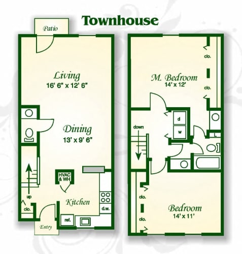 Floor Plan  The Dogwood Townhouse