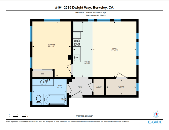 Floor Plan  1 Bedroom, 1 Bathroom