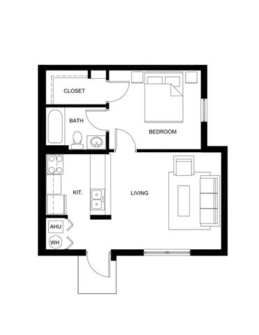 Floor Plan  One Bedroom 33