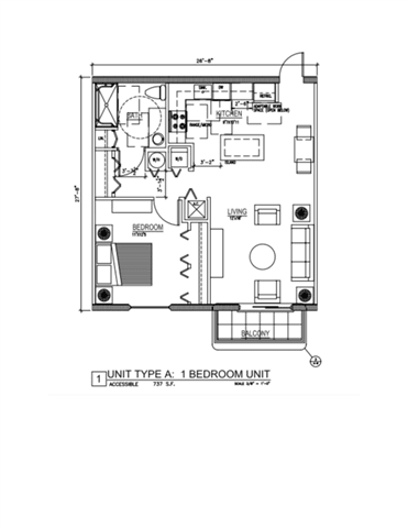 Floor Plan  1 Bedroom