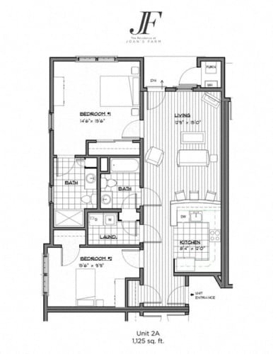 Floor Plan  Two Bedrooms Two Baths