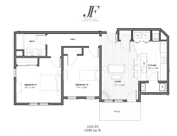 Floor Plan  Two Bedrooms One Bath