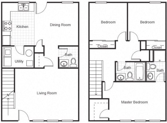 Floor Plan  3 Bedroom 2.5 Bath 2D Floorplan-Faubourg Lafitte, New Orleans