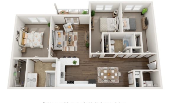 Floor Plan  3 Bedrooms, 2 Bathrooms
