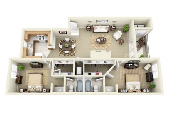 Floor Plan  Sweetwater 2 Bedroom 2 Bathroom Apartment in Albuquerque