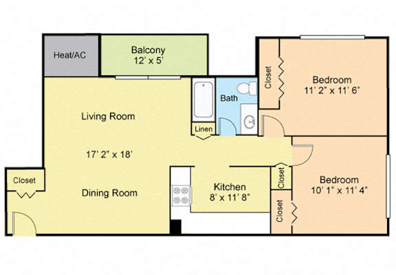 Floor Plan  Two Bedroom