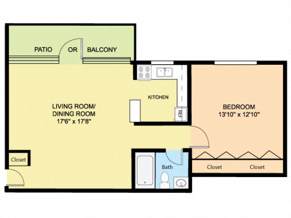Floor Plan  One Bedroom