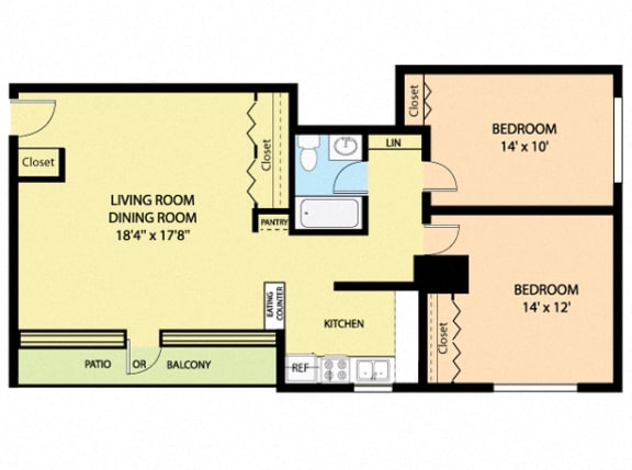 Floor Plan  Two Bedroom