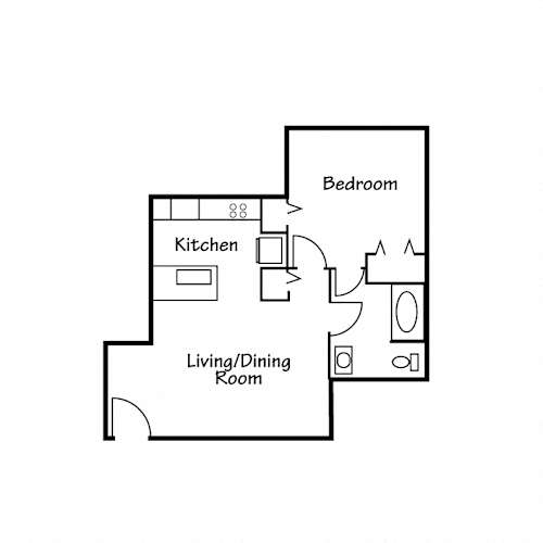 Floor Plan  One Bedroom