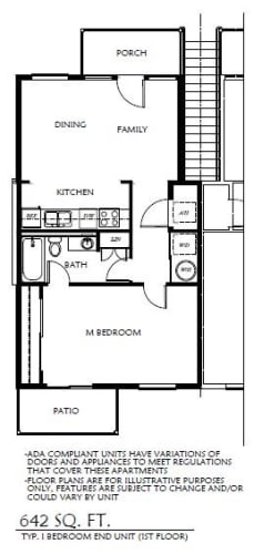 Floor Plan  1 Bedroom 1st Floor