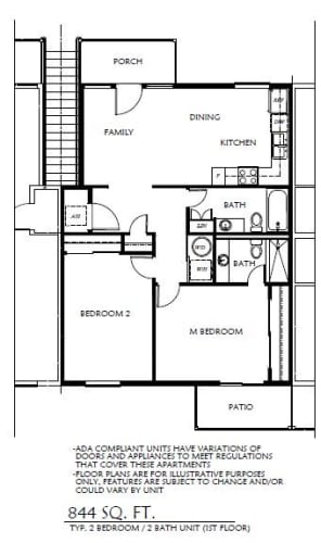 Floor Plan  2 Bedroom 1st Floor