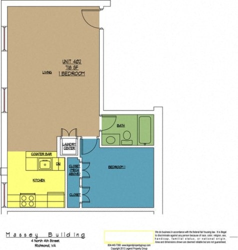 Floor Plan  4N4 Midtown, Unit 402