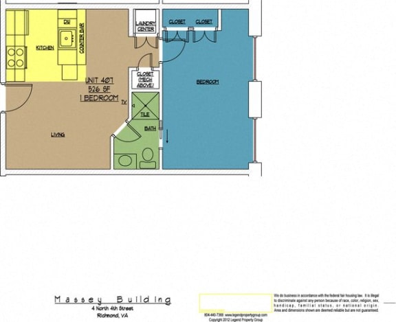 Floor Plan  4N4 Midtown, Unit 407
