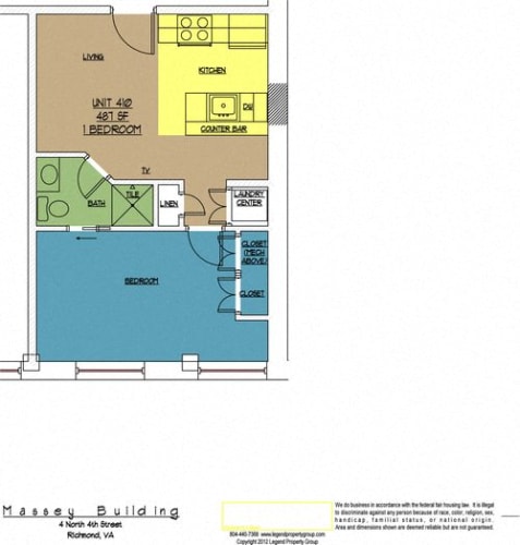 Floor Plan  4N4 Midtown, Unit 410