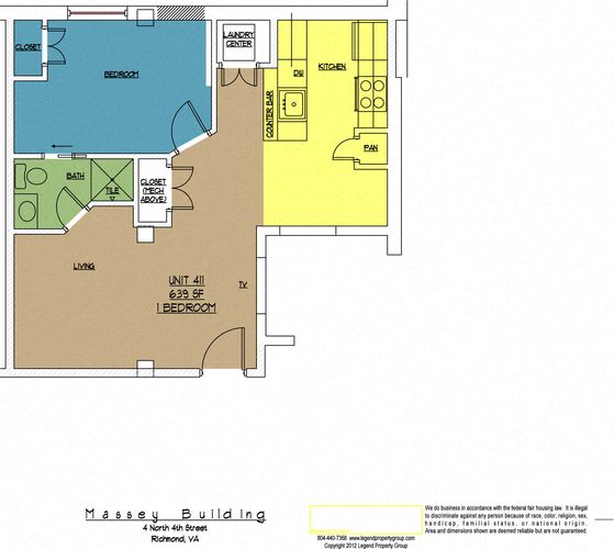 Floor Plan  4N4 Midtown, Unit 411