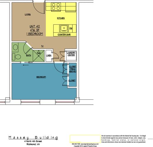 Floor Plan  4N4 Midtown, Unit 412
