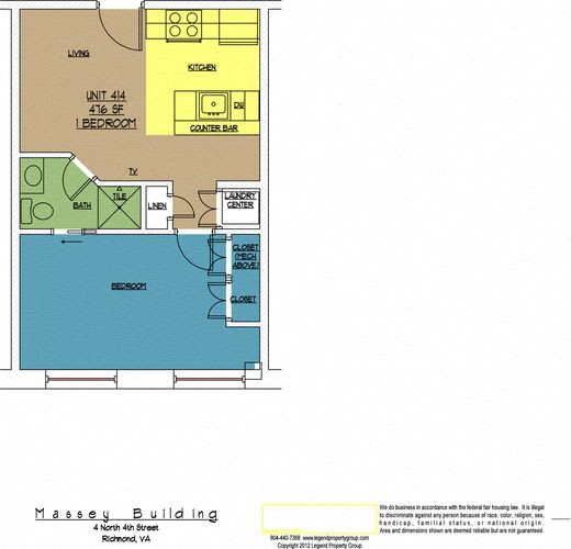 Floor Plan  4N4 Midtown, Unit 414