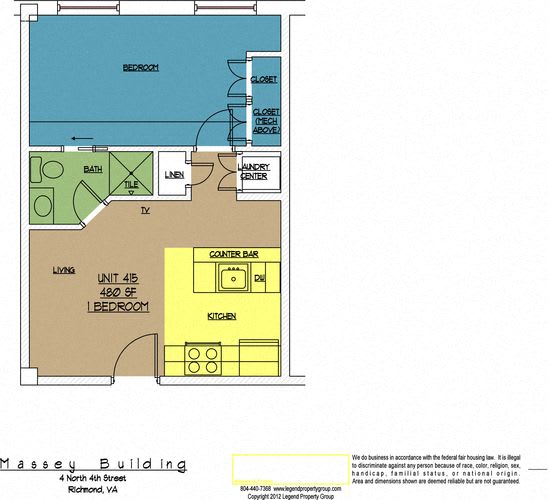 Floor Plan  4N4 Midtown, Unit 415