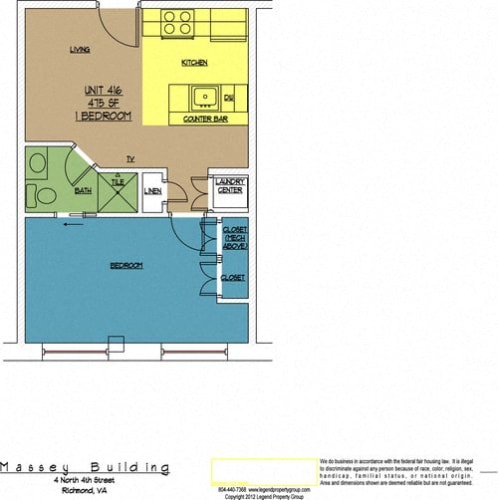 Floor Plan  4N4 Midtown, Unit 416