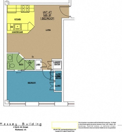 Floor Plan  4N4 Midtown, Unit 417