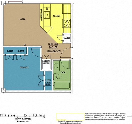 Floor Plan  4N4 Midtown, Unit 418