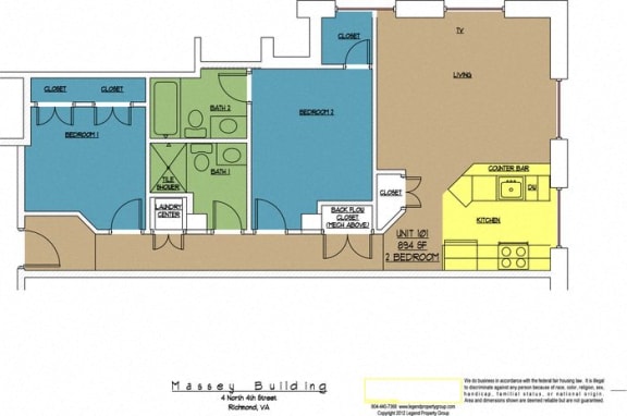 Floor Plan  4N4 Midtown, Unit 101