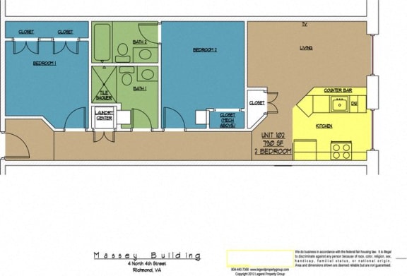 Floor Plan  4N4 Midtown, Unit 102