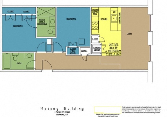 Floor Plan  4N4 Midtown, Unit 103